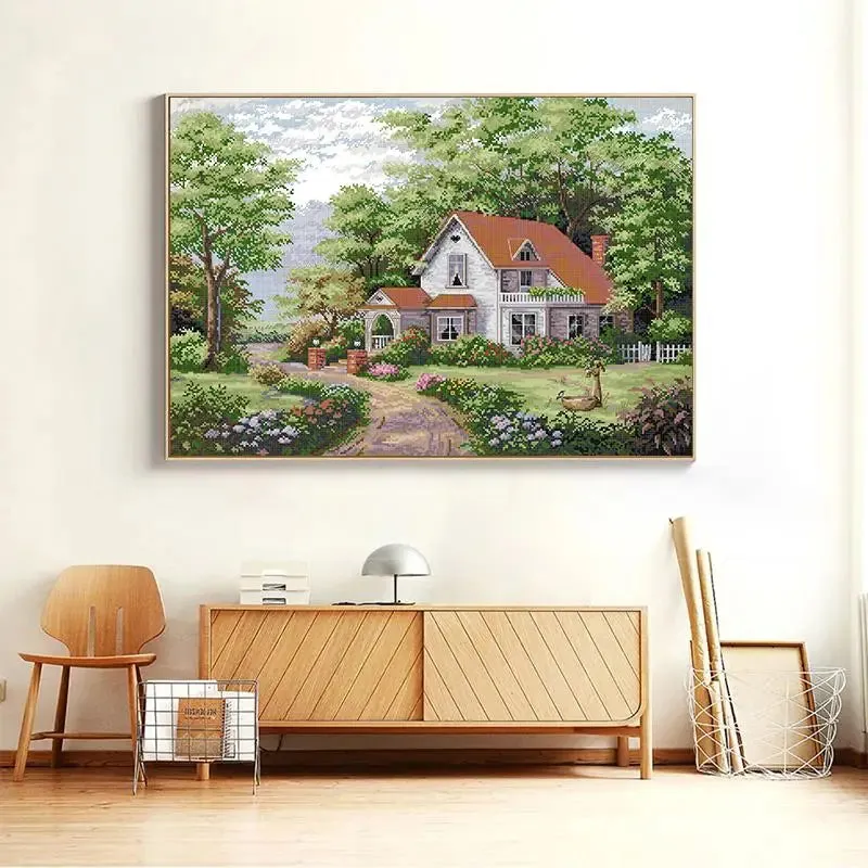 Cottage Landscape DIY Hand Embroidery Crafts
