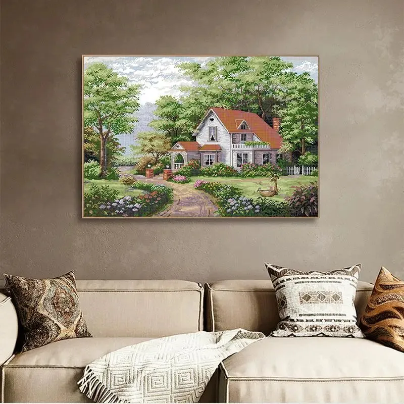 Cottage Landscape DIY Hand Embroidery Crafts
