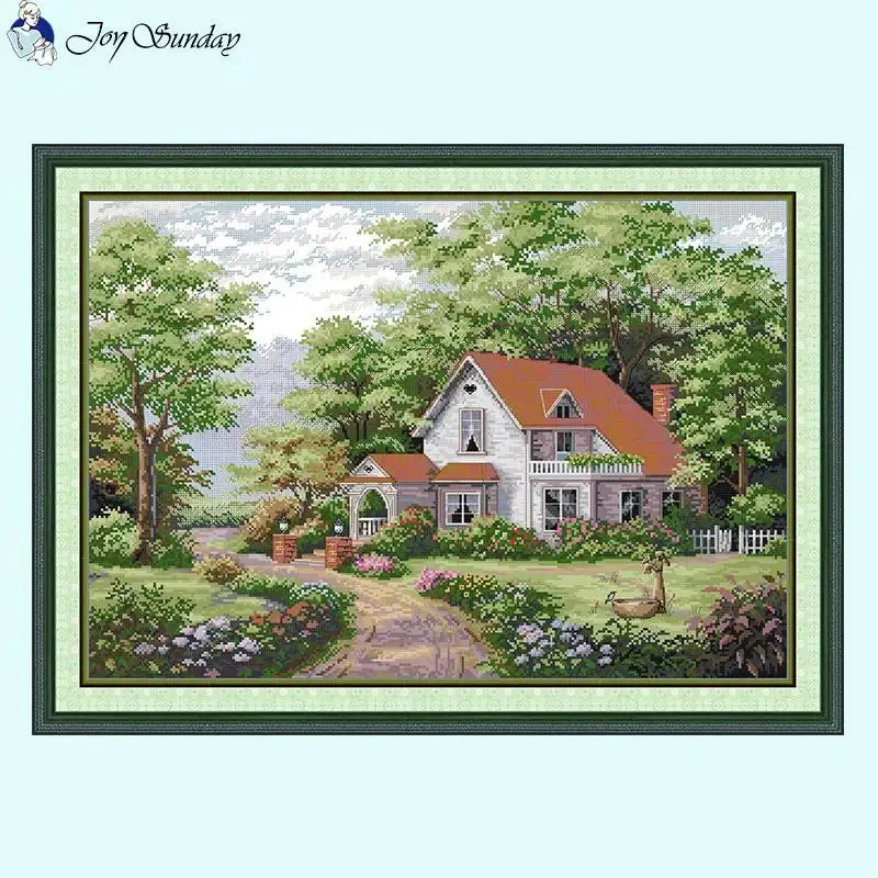 Cottage Landscape DIY Hand Embroidery Crafts