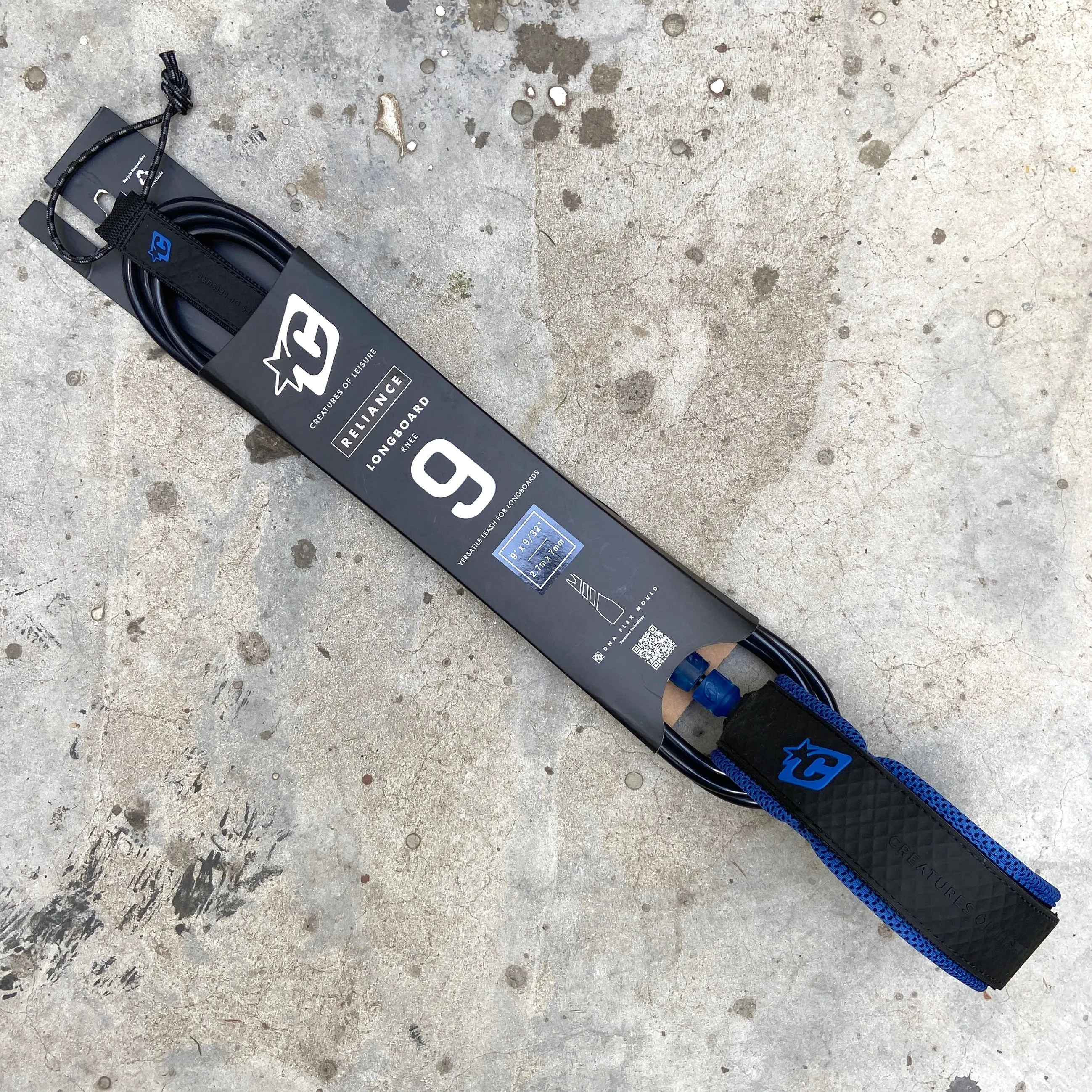 CREATURES OF LEISURE RELIANCE  LONGBOARD KNEE LEASH 9'   BLUE BLACK