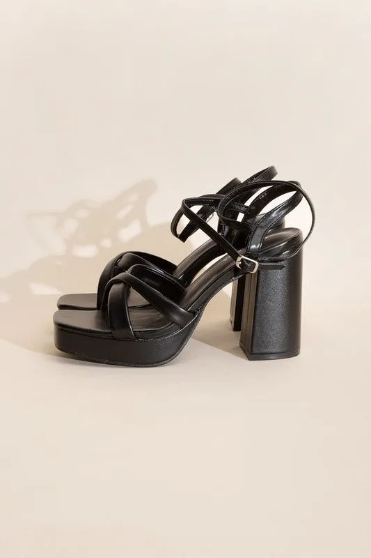 CROSS ANKLE STRAP HEELS