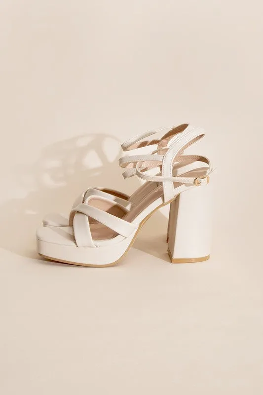 CROSS ANKLE STRAP HEELS