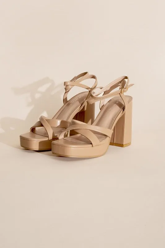 CROSS ANKLE STRAP HEELS