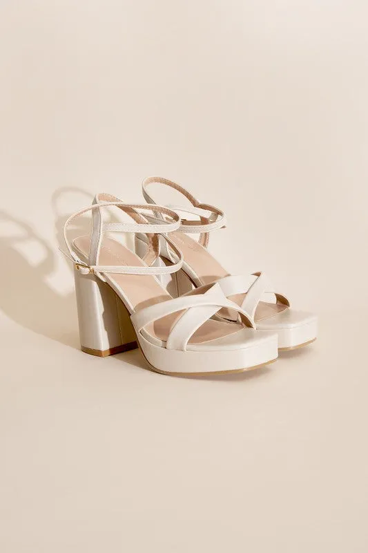 CROSS ANKLE STRAP HEELS
