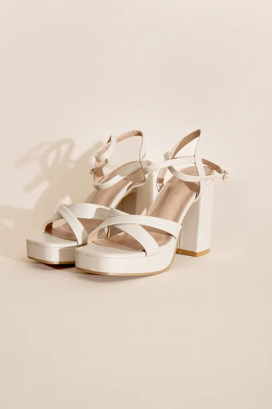 CROSS ANKLE STRAP HEELS