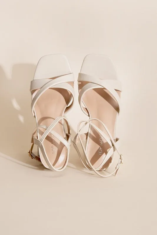 CROSS ANKLE STRAP HEELS