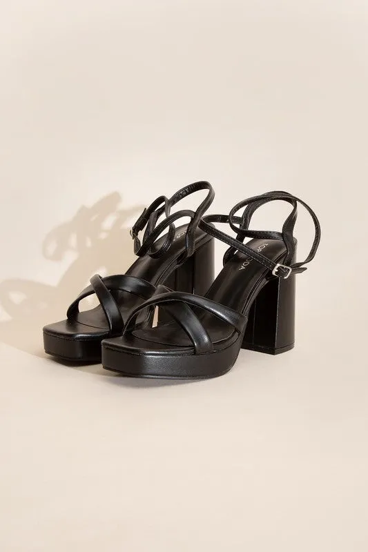 CROSS ANKLE STRAP HEELS