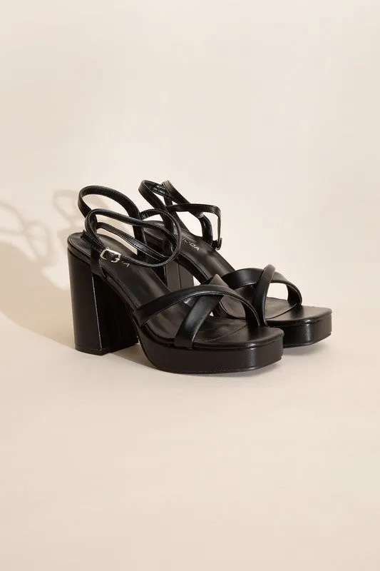 CROSS ANKLE STRAP HEELS
