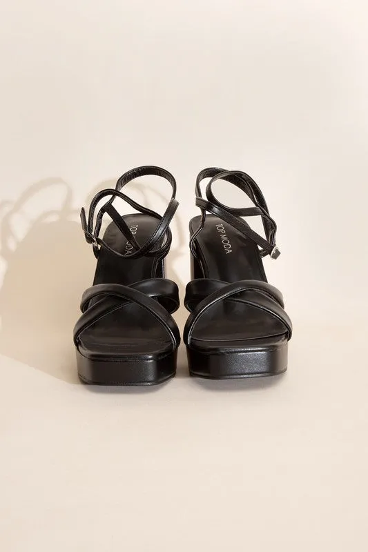 CROSS ANKLE STRAP HEELS