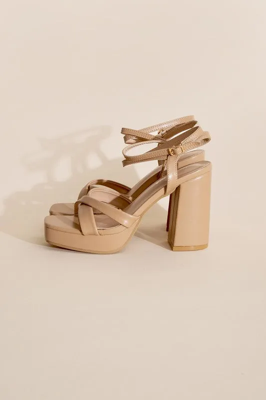CROSS ANKLE STRAP HEELS