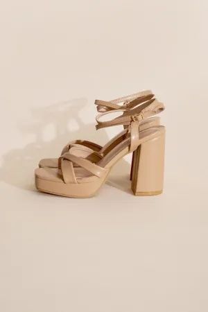 CROSS ANKLE STRAP HEELS