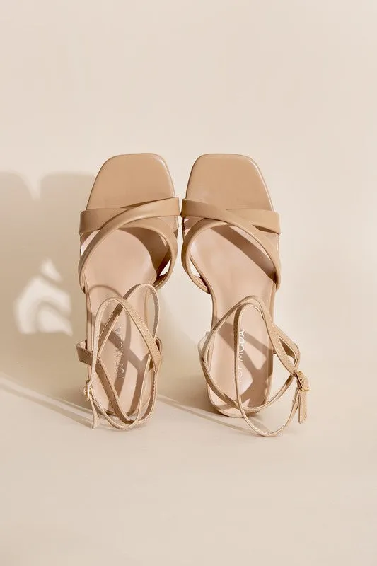 CROSS ANKLE STRAP HEELS