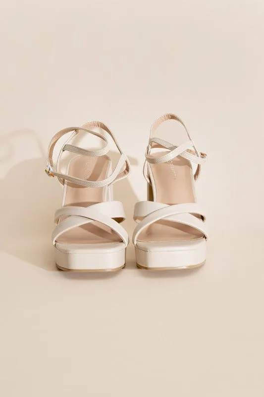 CROSS ANKLE STRAP HEELS