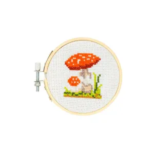 Cross Stitch Embroidery Kit - Mushrooms