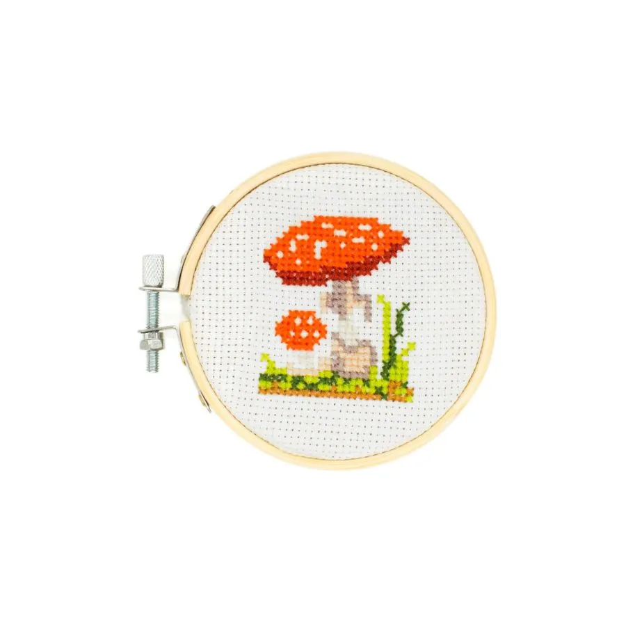 Cross Stitch Embroidery Kit - Mushrooms