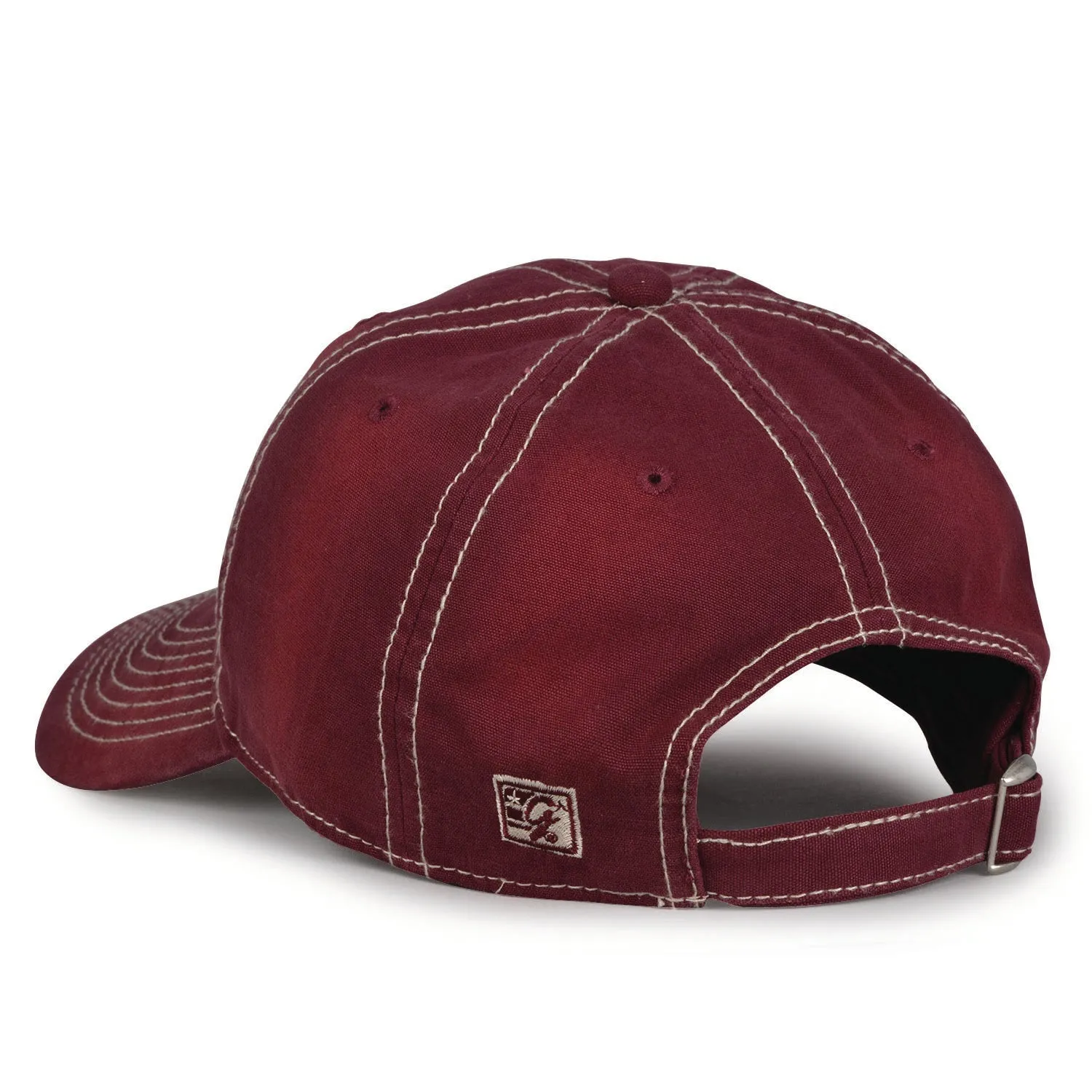 Culver Seal Maroon & Silver Washed Canvas Hat