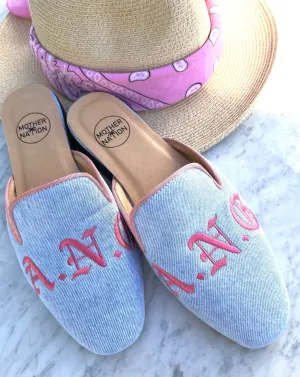 Custom Denim Slides