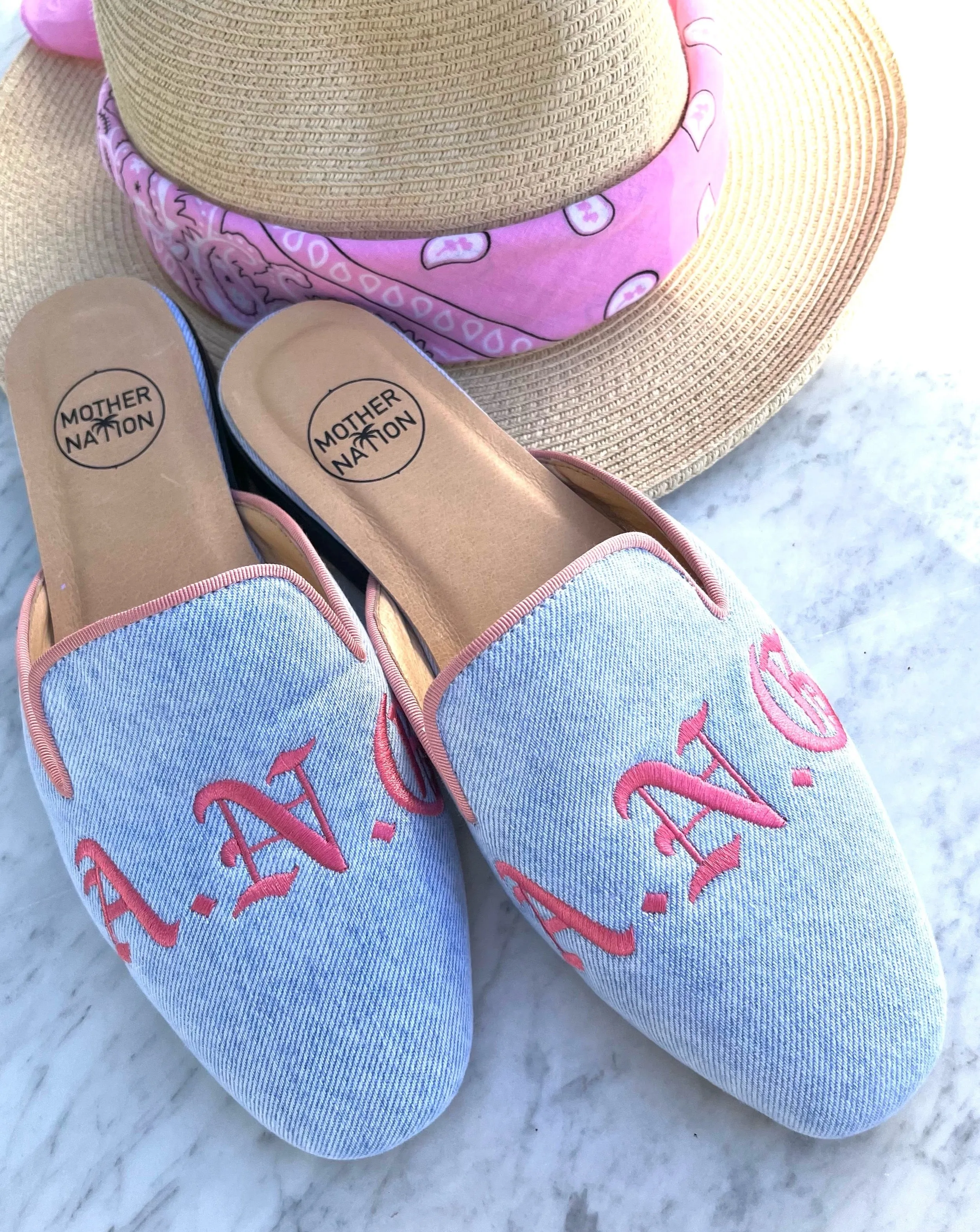 Custom Denim Slides
