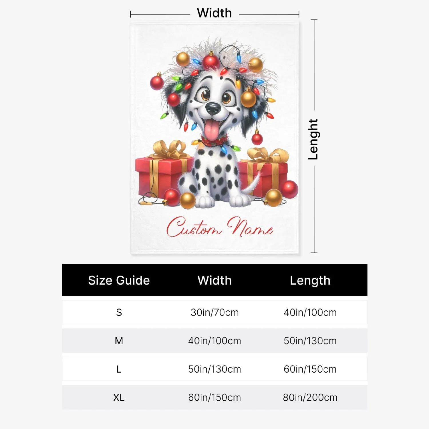 Custom Name Christmas Dog Flannel Blanket