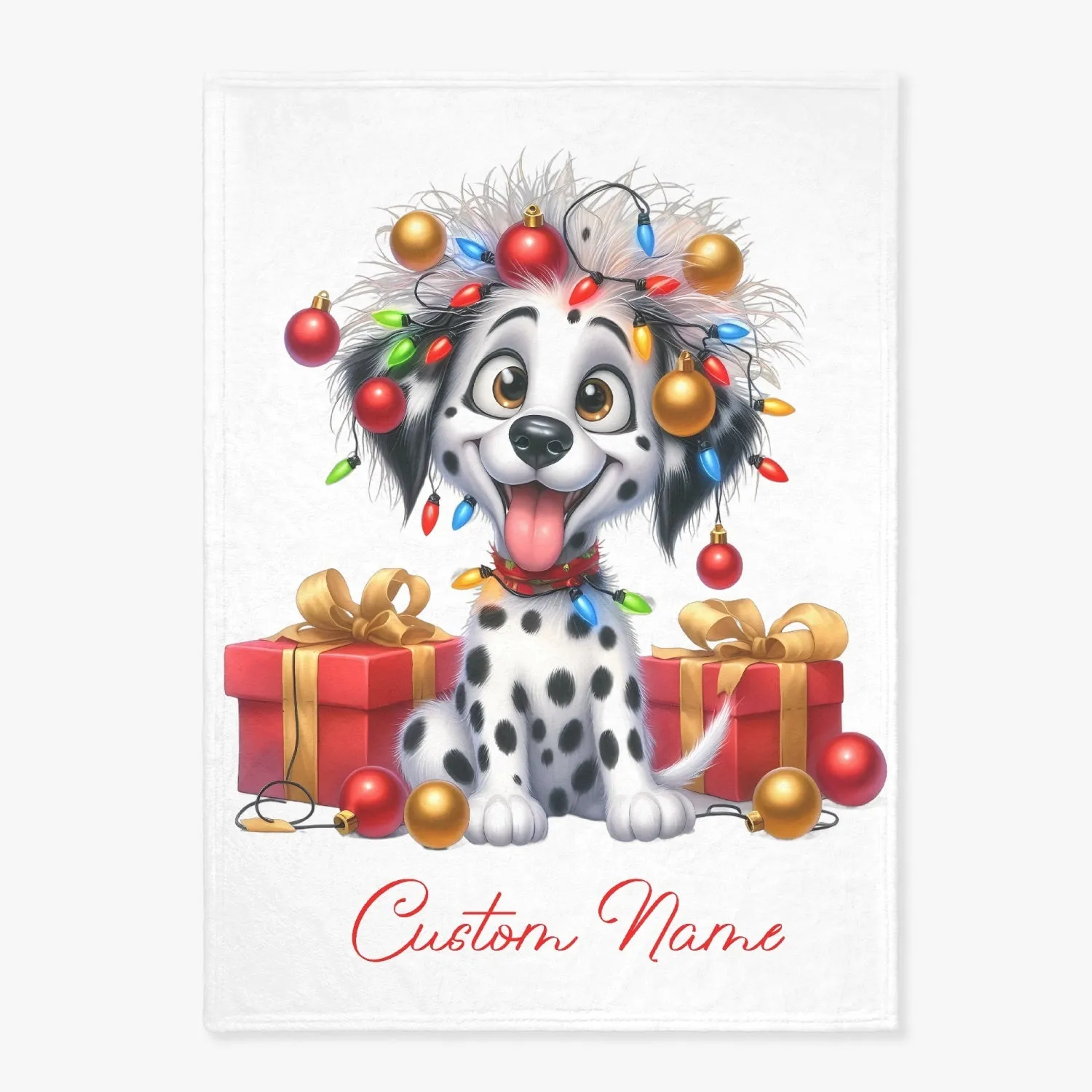 Custom Name Christmas Dog Flannel Blanket