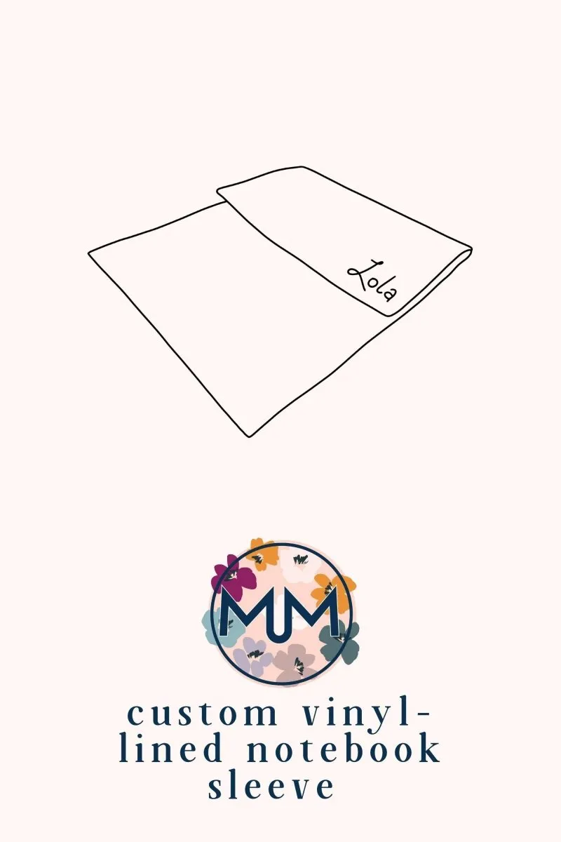 CUSTOM Vinyl-Lined Notebook Sleeve