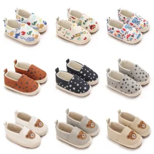 Cute Baby Slip-On Shoes for Boys & Girls – Soft Cotton Crib Shoes