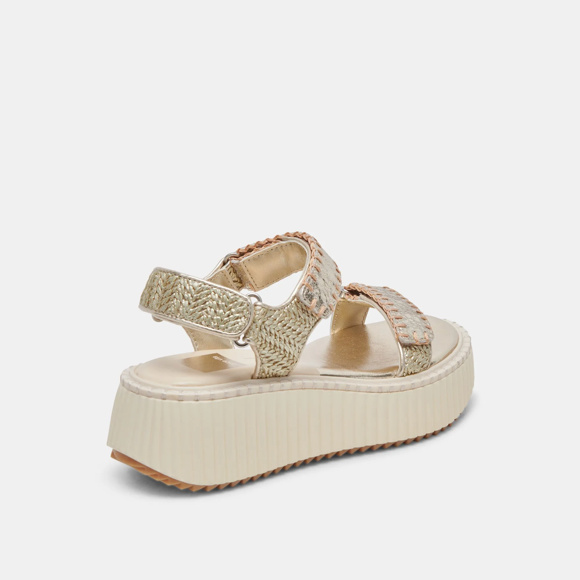 DEBRA SANDALS PLATINUM DISTRESSED LEATHER - re:vita