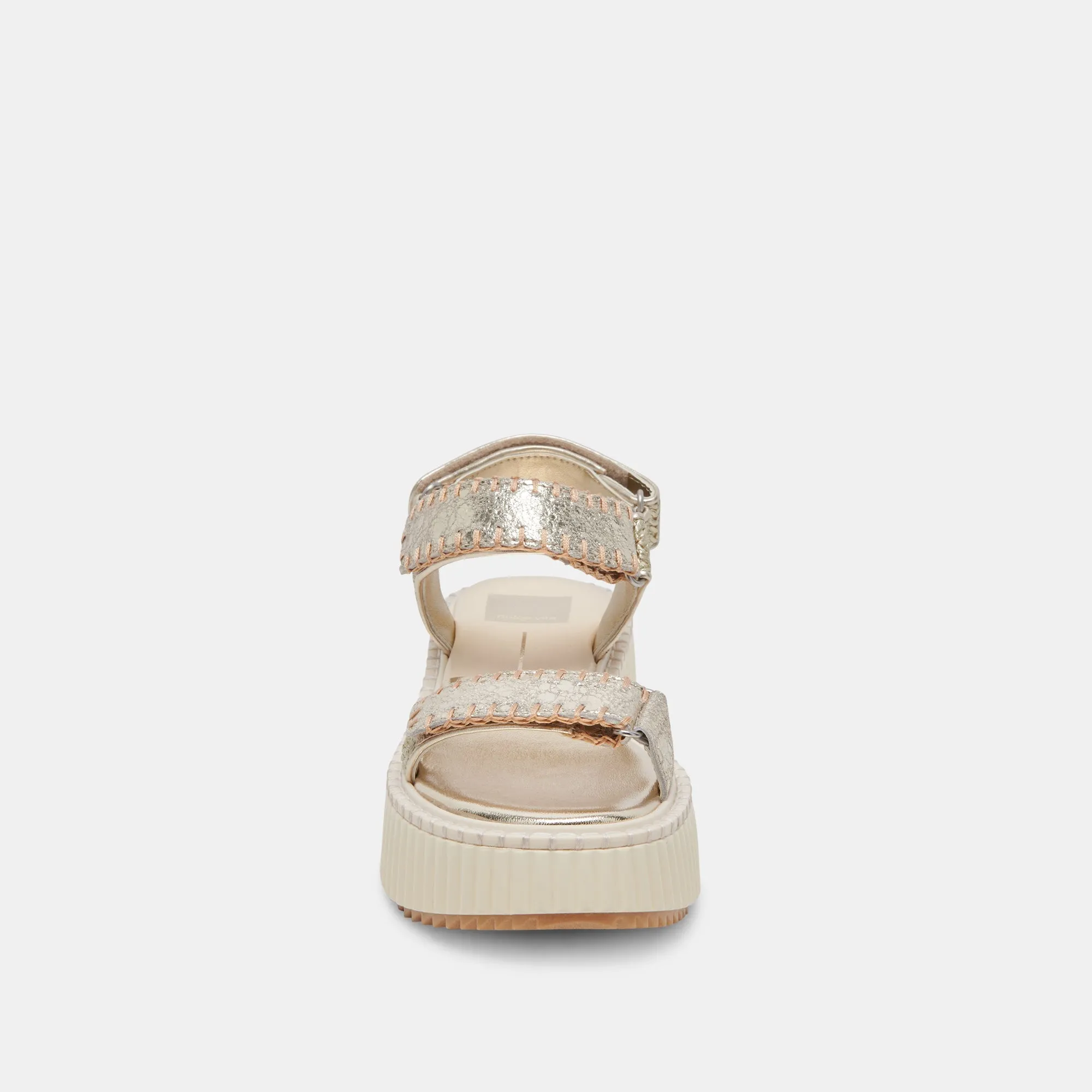 DEBRA SANDALS PLATINUM DISTRESSED LEATHER - re:vita