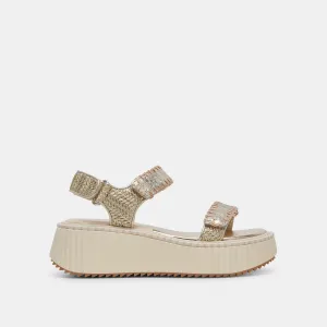 DEBRA SANDALS PLATINUM DISTRESSED LEATHER - re:vita