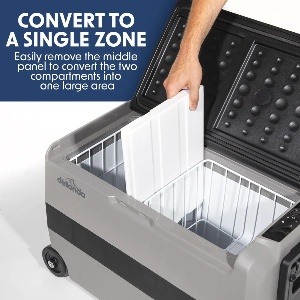 Dellonda 50L Portable Dual Zone Compressor Car Camping Fridge/Freezer 12/24V