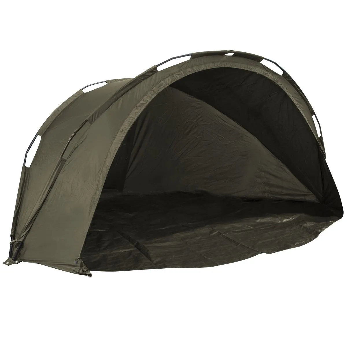 Dellonda Fishing Bivvy Carp Tent Lightweight 2-Man Waterproof & UV Protection Quick Assembly Pre-Threaded Poles with Ground Sheet & Heavy Duty Ground Pegs
