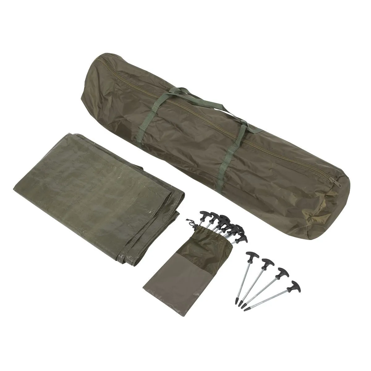 Dellonda Fishing Bivvy Carp Tent Lightweight 2-Man Waterproof & UV Protection Quick Assembly Pre-Threaded Poles with Ground Sheet & Heavy Duty Ground Pegs