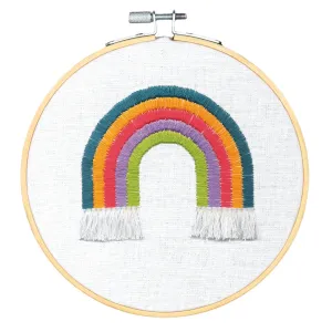 Dimensions Crewel Embroidery Canvas Kit Needlecraft Craft 15cm - With Hoop: Rainbow