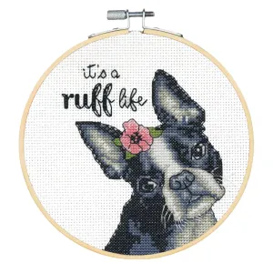 Dimensions Crewel Embroidery Canvas Kit Needlecraft - With Hoop: It's A Ruff Life
