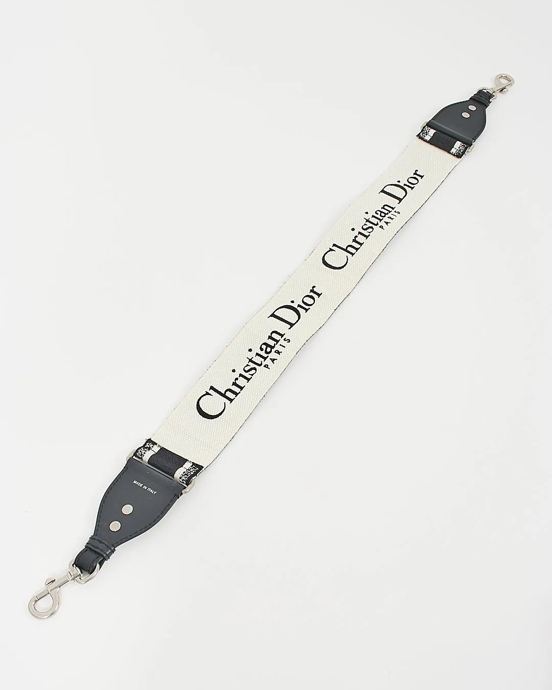 Dior Black & White Embroidery Guitar Strap