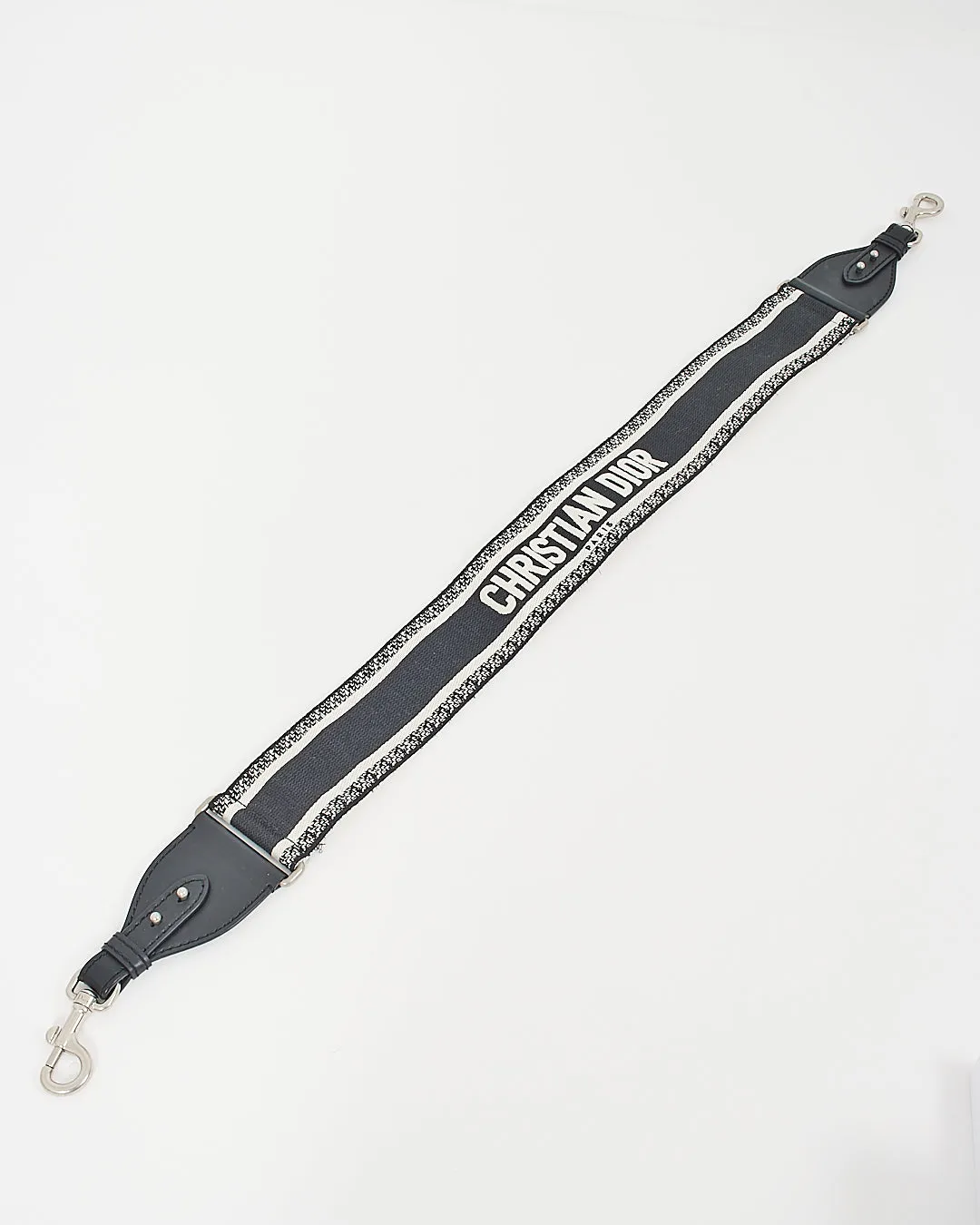 Dior Black & White Embroidery Guitar Strap