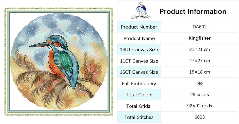 DIY Bird Series Cross Stitch Kit - Stamped Canvas 11ct, 14ct, 16ct for Handmade Embroidery Gifts