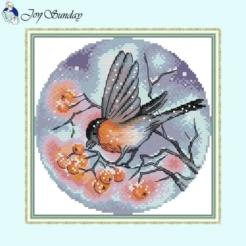 DIY Bird Series Cross Stitch Kit - Stamped Canvas 11ct, 14ct, 16ct for Handmade Embroidery Gifts