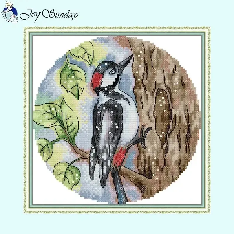 DIY Bird Series Cross Stitch Kit - Stamped Canvas 11ct, 14ct, 16ct for Handmade Embroidery Gifts