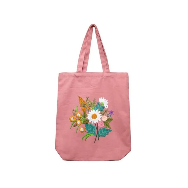 DIY Canvas Tote Bag Embroidery Kit With Flower DIY Arts Crafts Beginners Needlepoint Kits
