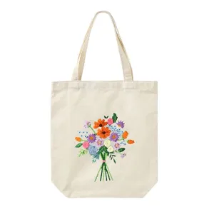 DIY Canvas Tote Bag Embroidery Kit With Flower DIY Arts Crafts Beginners Needlepoint Kits