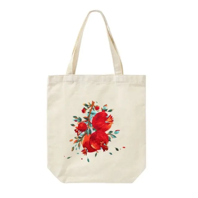 DIY Canvas Tote Bag Embroidery Kit With Flower DIY Arts Crafts Beginners Needlepoint Kits