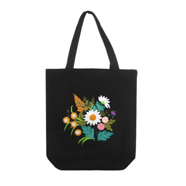 DIY Canvas Tote Bag Embroidery Kit With Flower DIY Arts Crafts Beginners Needlepoint Kits
