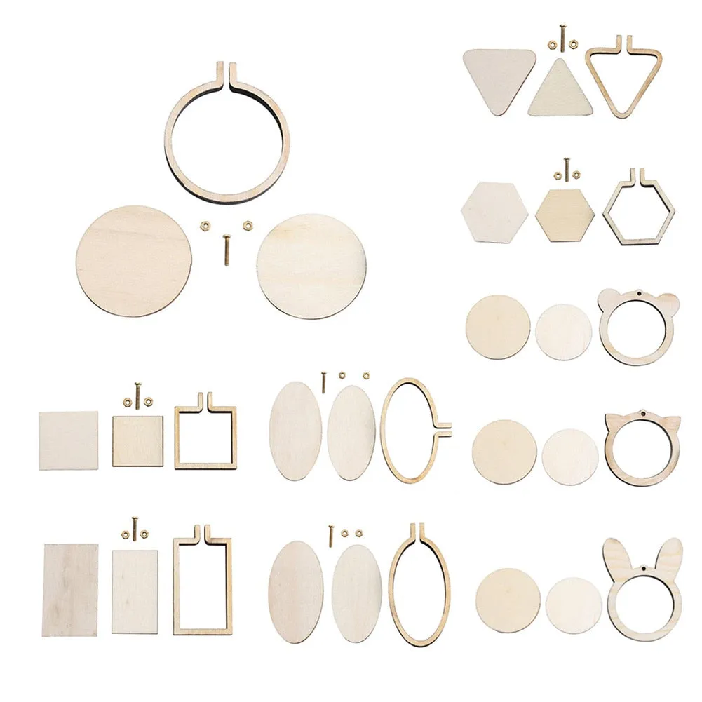 DIY Item set Mini Embroidery Fixed Frame Wooden Hoop/Ring for Accessories