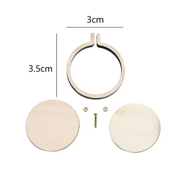 DIY Item set Mini Embroidery Fixed Frame Wooden Hoop/Ring for Accessories