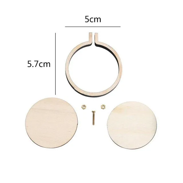 DIY Item set Mini Embroidery Fixed Frame Wooden Hoop/Ring for Accessories