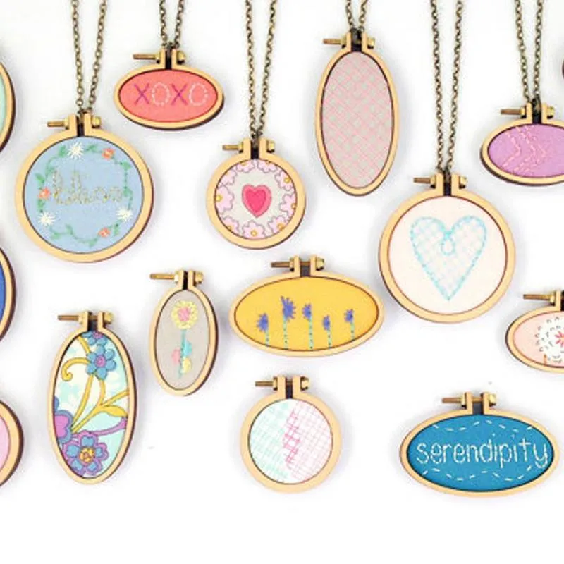 DIY Item set Mini Embroidery Fixed Frame Wooden Hoop/Ring for Accessories