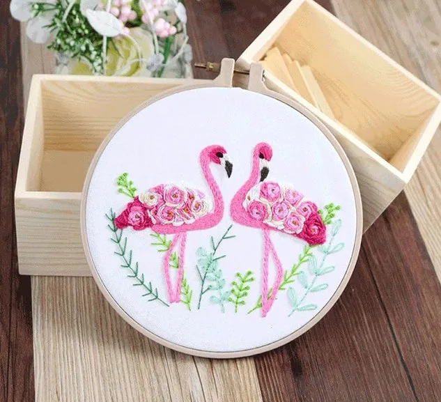DIY kit Set Flowers Ribbon Embroidery