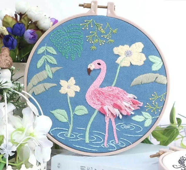 DIY kit Set Flowers Ribbon Embroidery