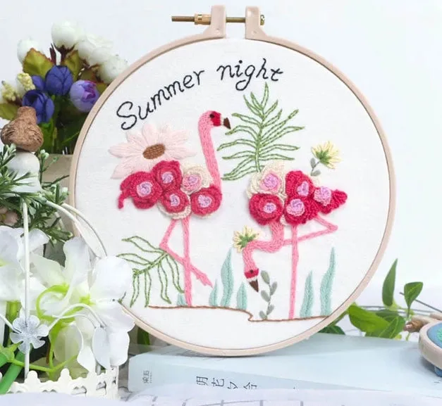 DIY kit Set Flowers Ribbon Embroidery